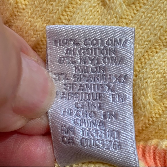 IZOD -FLEX. Canary yellow cable knit sweater w/90th PGA championship log… - Picture 10 of 12